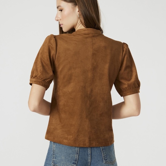 Steve Madden Preppy Old Money Brown B Faux  suede Top - Picture 5 of 13